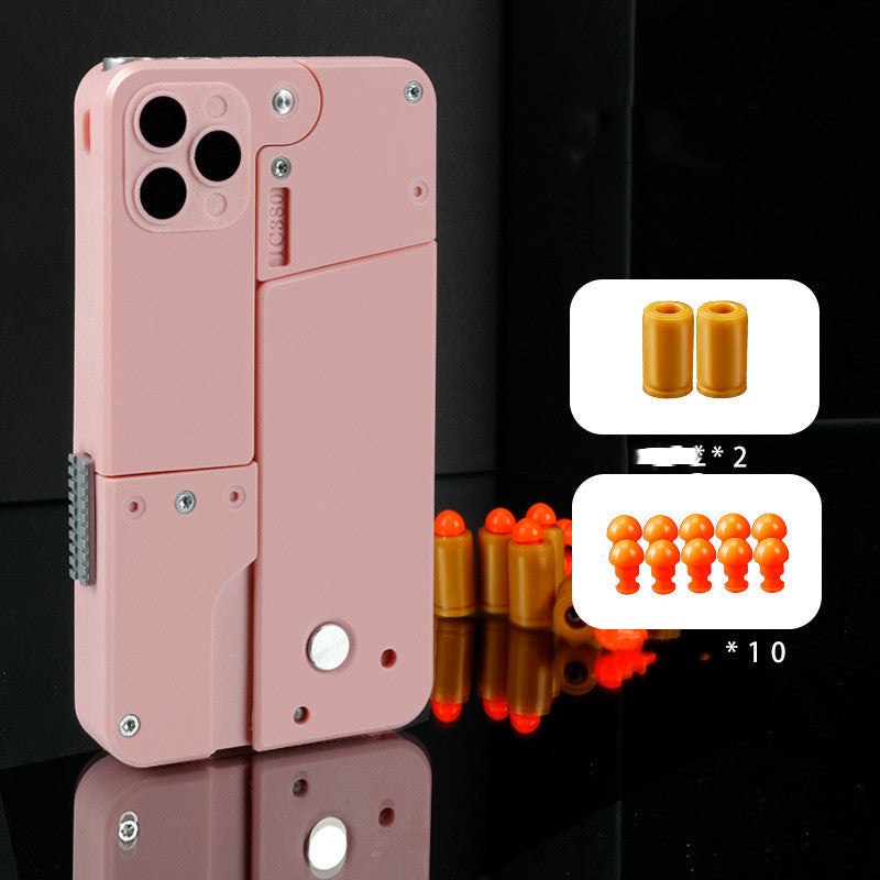 🔫 iPhone Case Toy with Built-in Rubber Dart Launcher