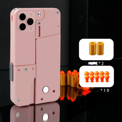 🔫 iPhone Case Toy with Built-in Rubber Dart Launcher