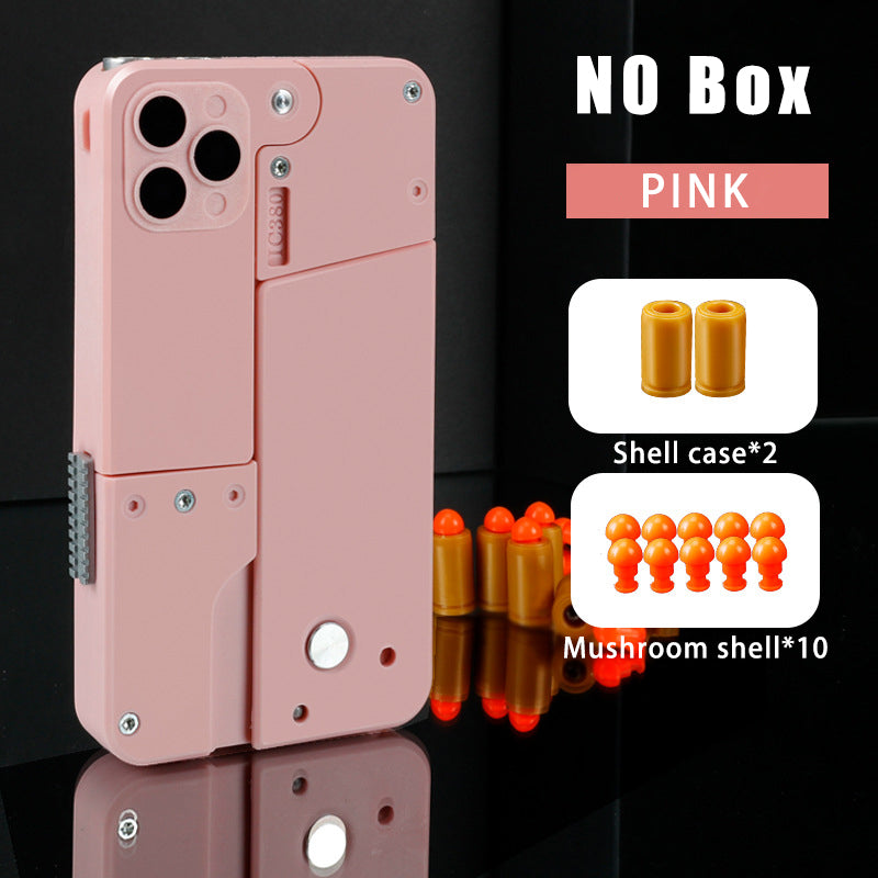🔫 iPhone Case Toy with Built-in Rubber Dart Launcher