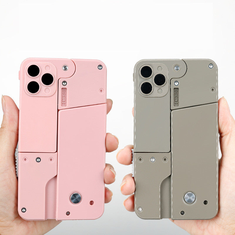🔫 iPhone Case Toy with Built-in Rubber Dart Launcher